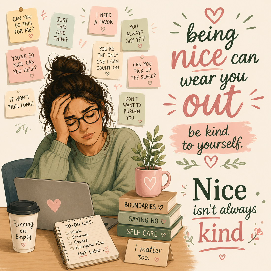 "Nice isn’t always kind, saying NO is part of self-care".