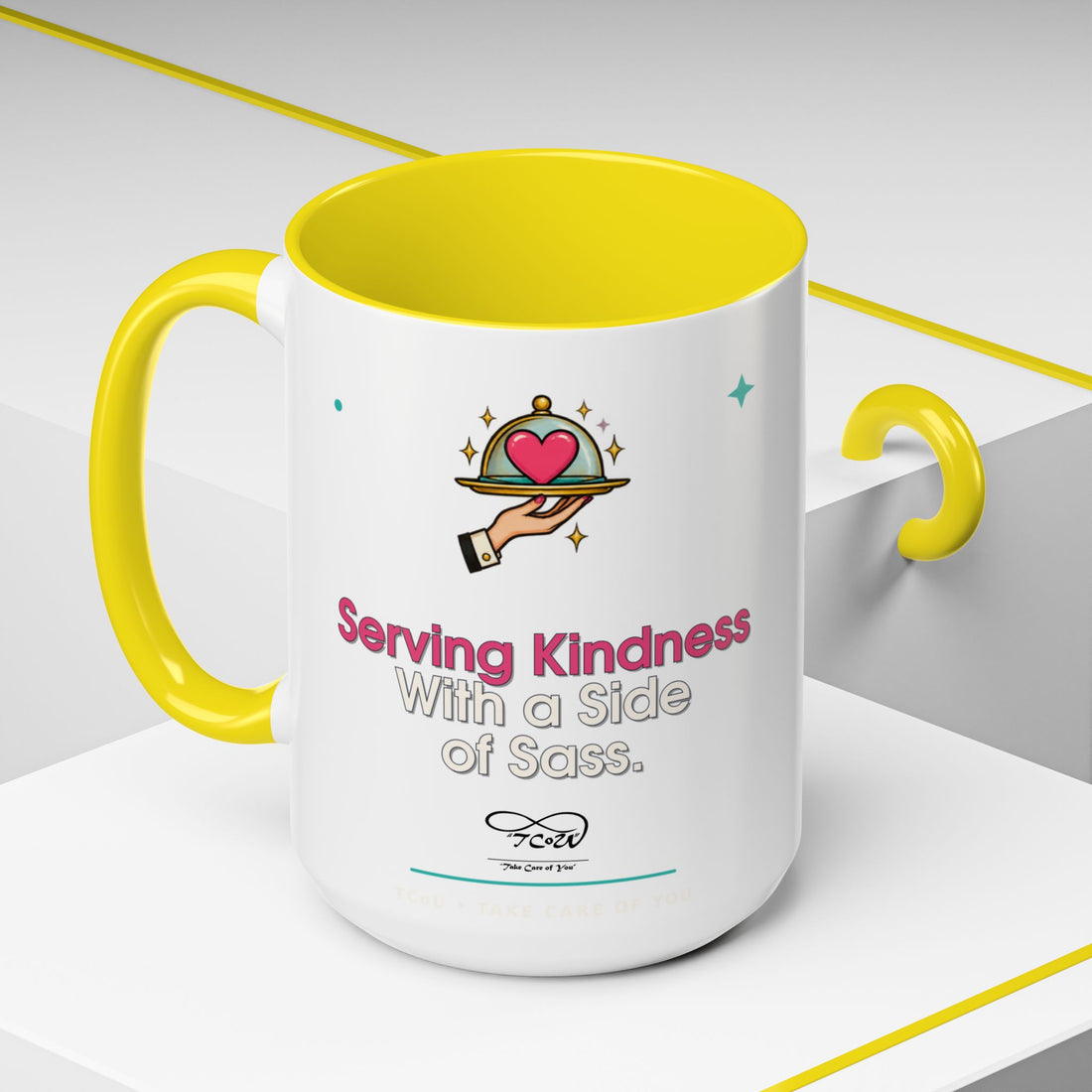 TCoU "Kindness" Coffee Mug — "Serving Kindness with a Side of Sass" Accent Mug