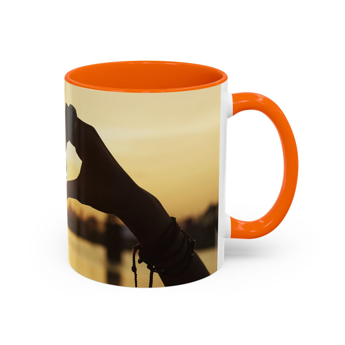 TCoU--Take Care of You -- Love Heart Sunset Accent Coffee Mug – Perfect to start your Morning choose from 11/15 oz. and many colors