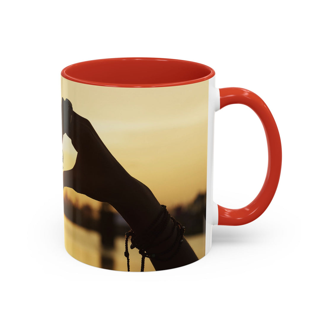 TCoU--Take Care of You -- Love Heart Sunset Accent Coffee Mug – Perfect to start your Morning choose from 11/15 oz. and many colors