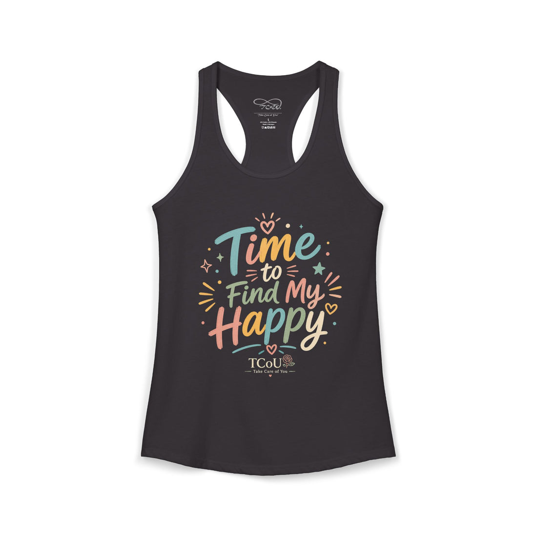 "I'm on Time-Out, Time to Find My Happy", Women's Racerback Tank Top