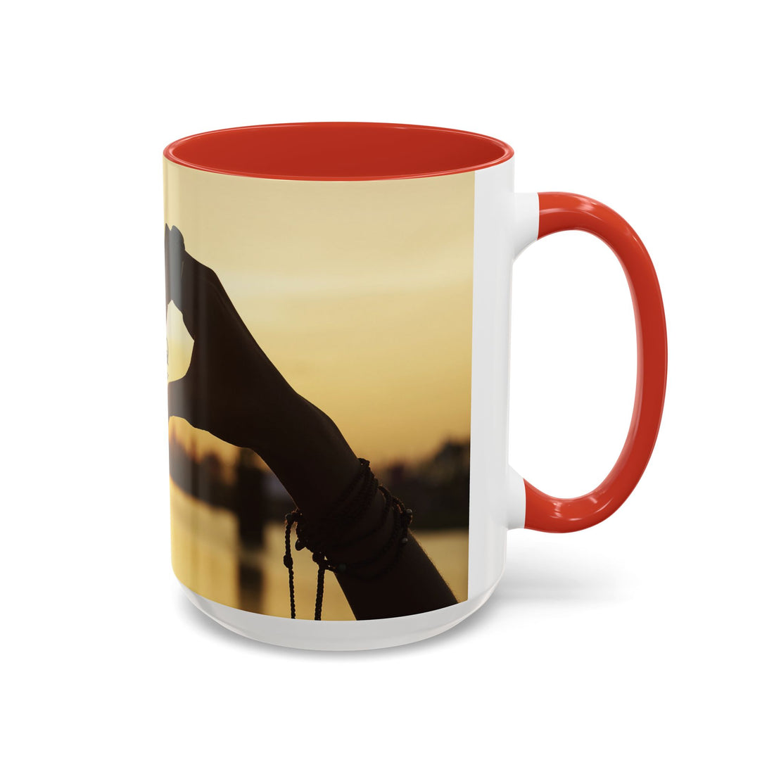 TCoU--Take Care of You -- Love Heart Sunset Accent Coffee Mug – Perfect to start your Morning choose from 11/15 oz. and many colors
