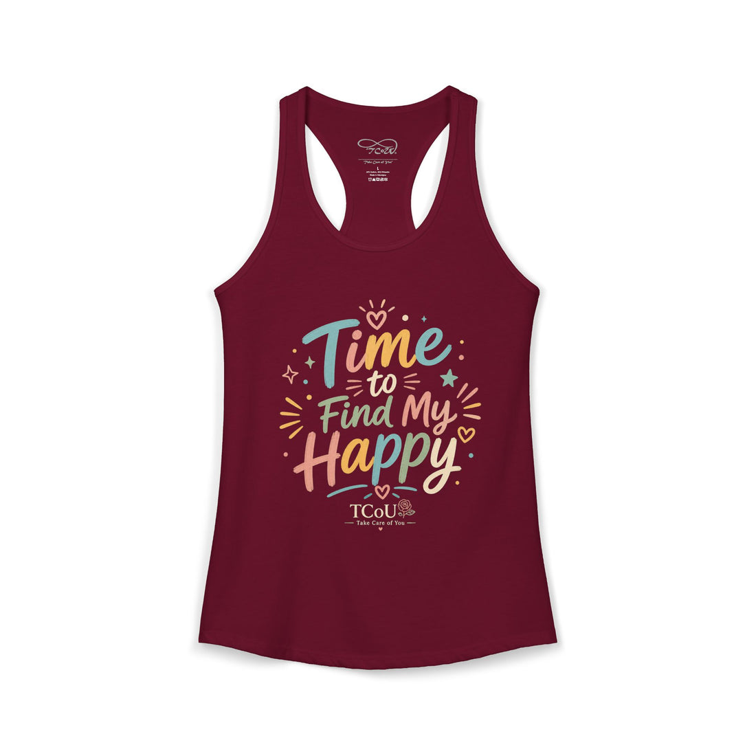 "I'm on Time-Out, Time to Find My Happy", Women's Racerback Tank Top