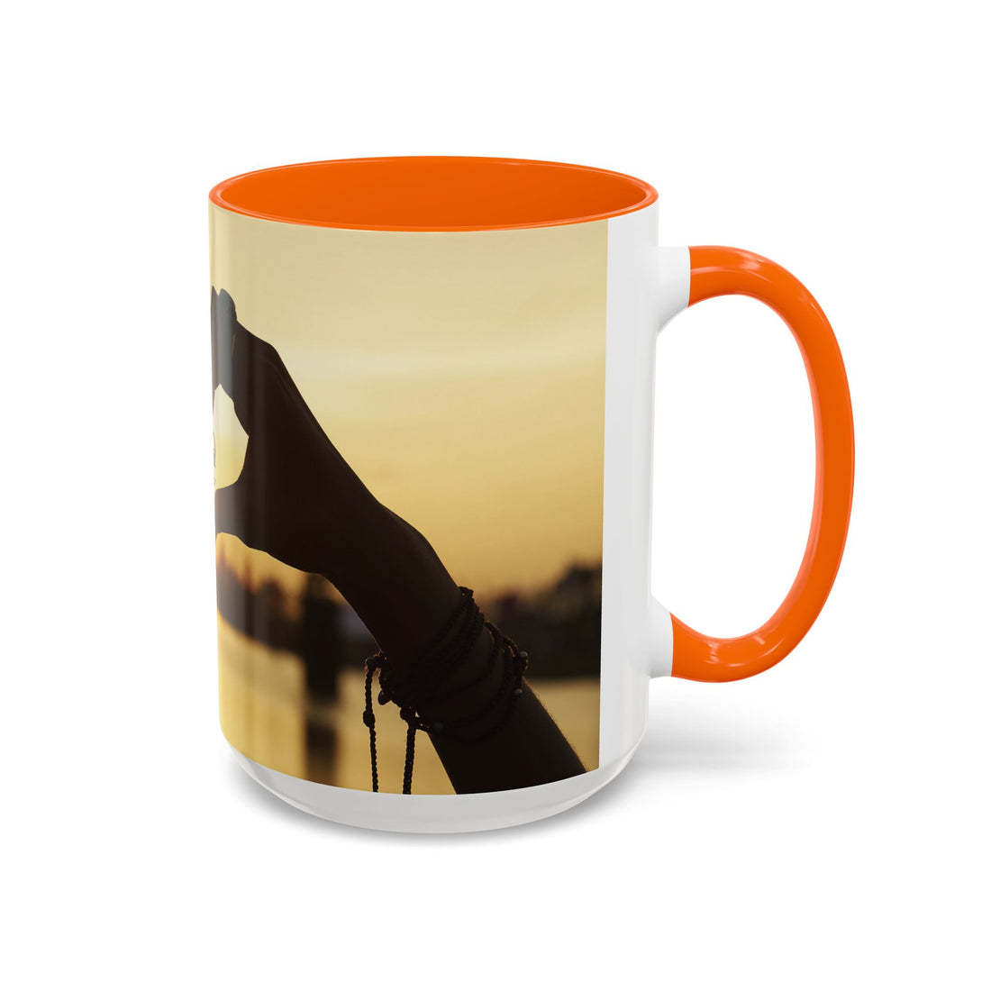TCoU--Take Care of You -- Love Heart Sunset Accent Coffee Mug – Perfect to start your Morning choose from 11/15 oz. and many colors