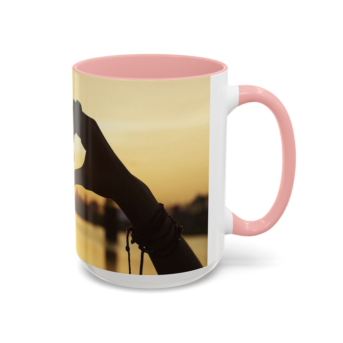 TCoU--Take Care of You -- Love Heart Sunset Accent Coffee Mug – Perfect to start your Morning choose from 11/15 oz. and many colors