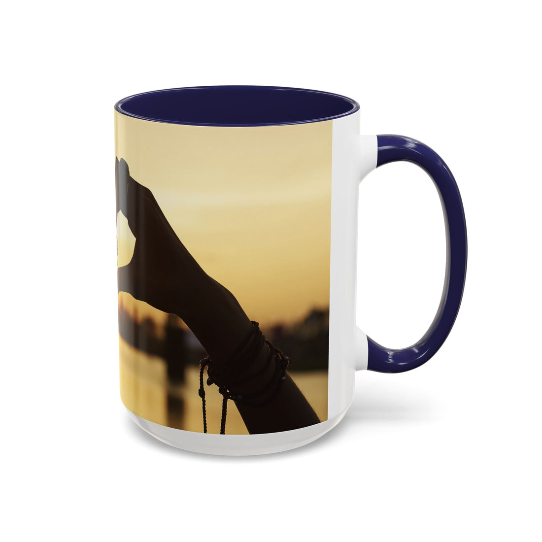 TCoU--Take Care of You -- Love Heart Sunset Accent Coffee Mug – Perfect to start your Morning choose from 11/15 oz. and many colors
