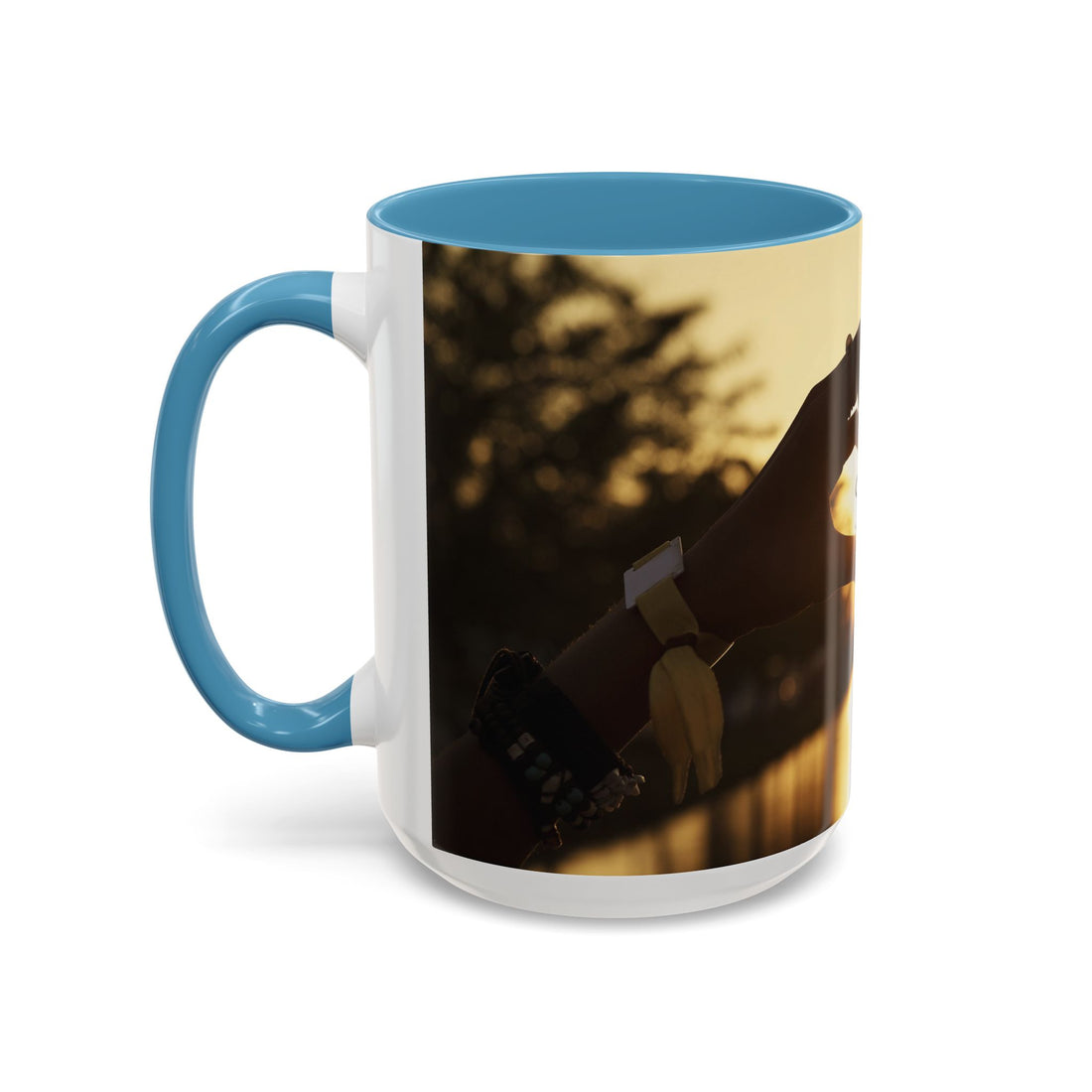 TCoU--Take Care of You -- Love Heart Sunset Accent Coffee Mug – Perfect to start your Morning choose from 11/15 oz. and many colors