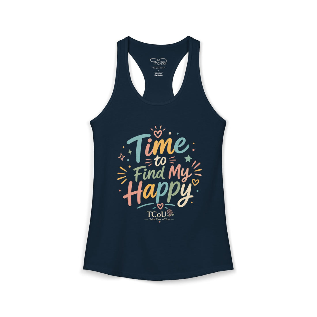 "I'm on Time-Out, Time to Find My Happy", Women's Racerback Tank Top