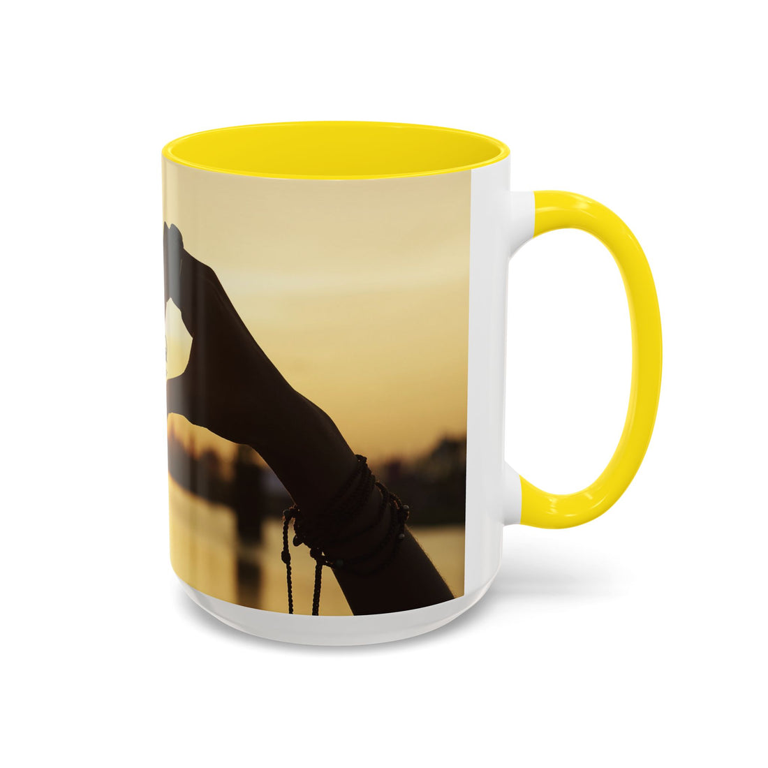 TCoU--Take Care of You -- Love Heart Sunset Accent Coffee Mug – Perfect to start your Morning choose from 11/15 oz. and many colors