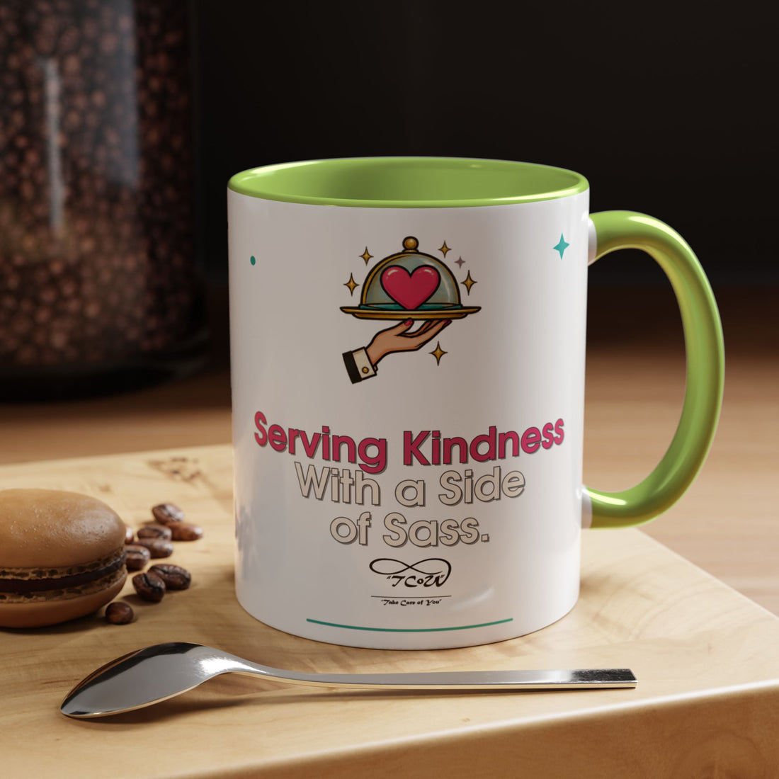 TCoU "Kindness" Coffee Mug — "Serving Kindness with a Side of Sass" Accent Mug
