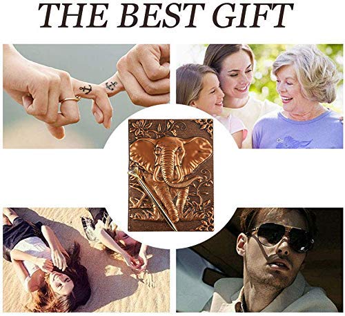 Journal Writing Embossed Leather Notebook - Antique Handmade Leather Daily Notepad Sketchbook, Travel Diary & Notebooks to Write in, Phoenix Gift For Men & Women, with Golden Classic Pen, (Bronze), TCoU Recommendations from Amazon Products