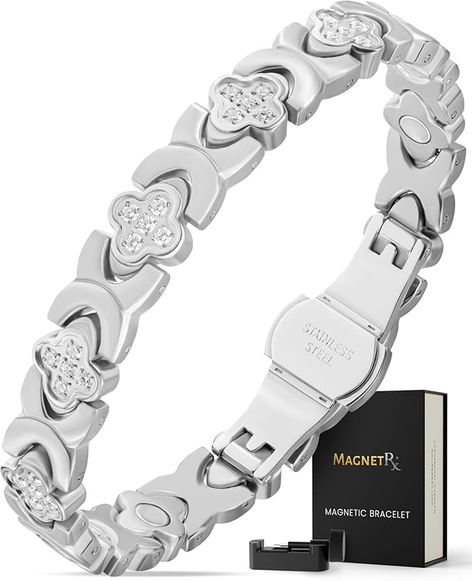 MagnetRX® Magnetic Bracelets for Women — Premium Four Leaf Clover Bracelet with Crystals and Ultra Strength Magnets — Adjustable Length with Included Sizing Tool (Gold), TCoU Recommendations from Amazon Products
