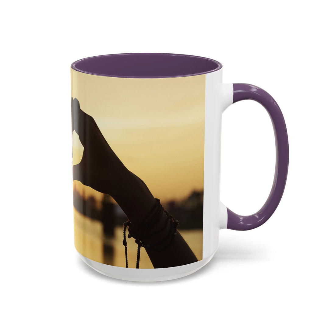 TCoU--Take Care of You -- Love Heart Sunset Accent Coffee Mug – Perfect to start your Morning choose from 11/15 oz. and many colors