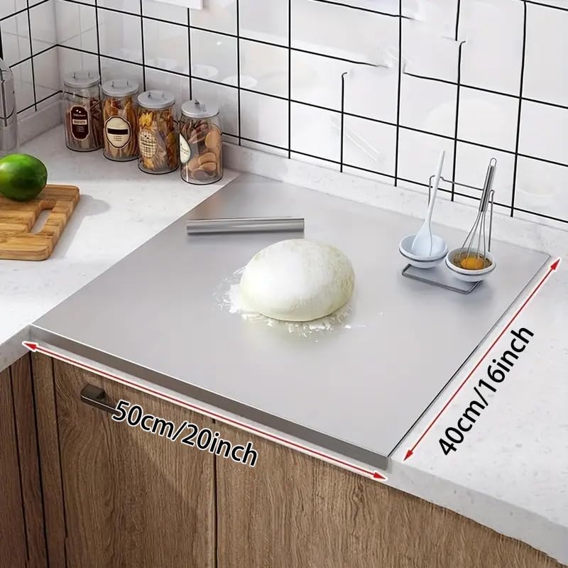 Cutting Board for Kitchen, Food Grade Stainless Steel Cutting Board with Lip, Metal Chopping Board for Meat, Fruits, Vegetables, Bread, and Baking (60 x 40cm/23.6 x 15.7 in),TCoU Recommendations from Amazon Products