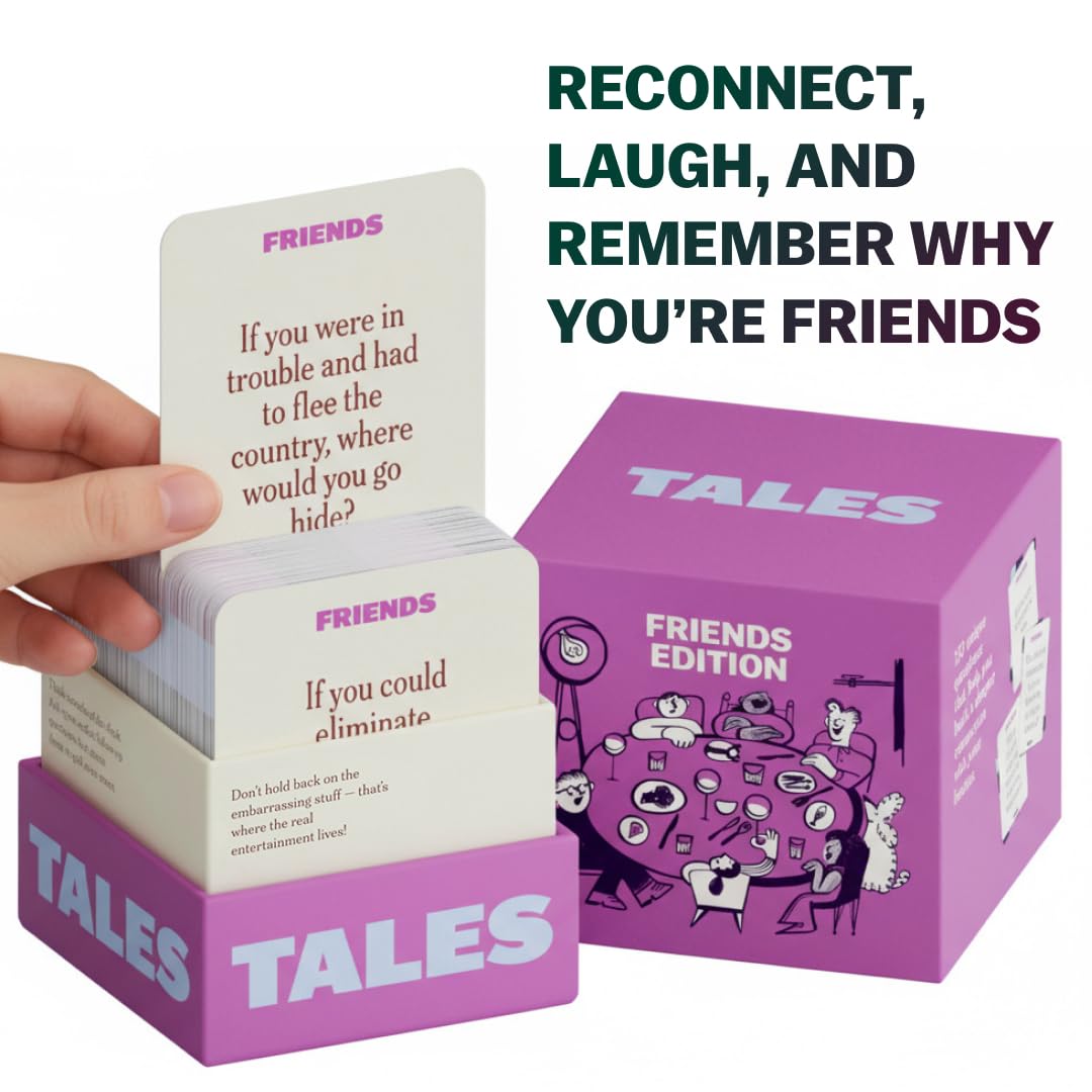 Party game--TALES 150 Life Story Interview Kit, Conversation Cards, for Grandparents, Parents, Families, Adults, Game Night, Road Trips, Dinner Table, Getting to Know You (New Edition), TCoU Recommendations from Amazon Products
