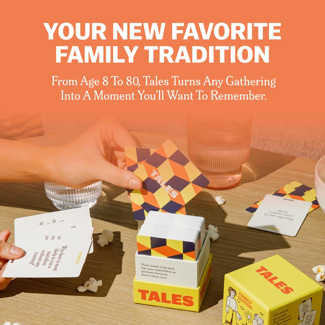 Party game--TALES 150 Life Story Interview Kit, Conversation Cards, for Grandparents, Parents, Families, Adults, Game Night, Road Trips, Dinner Table, Getting to Know You (New Edition), TCoU Recommendations from Amazon Products