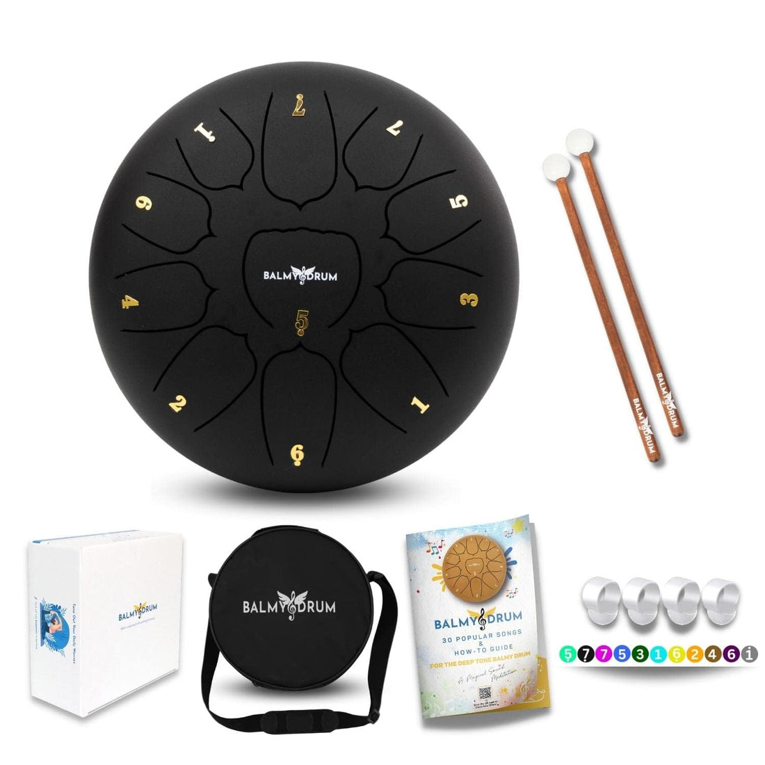 The Balmy Drum - 15 Note 14 Inch Steel Tongue Drum, Steel Drum Instrument, Drums For Children and Adults, Balmy Drum Set for Kids with Music Book, Handpan, Mallet and Carry Bag (Blue), TCoU Recommendations from Amazon Products