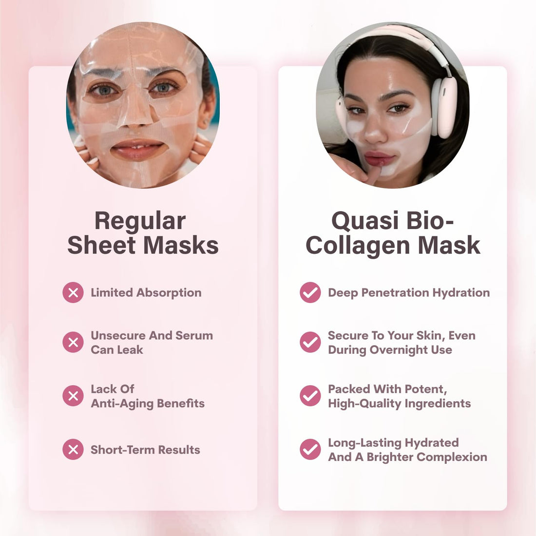 Quasi Bio-Collagen Face Mask Overnight – Hydrating Korean Sheet Mask – Niacinamide & Low Molecular Collagen – Firming & Smoothing Skincare for All Skin Types – 4 Masks-TCoU Recommendations from Amazon Products