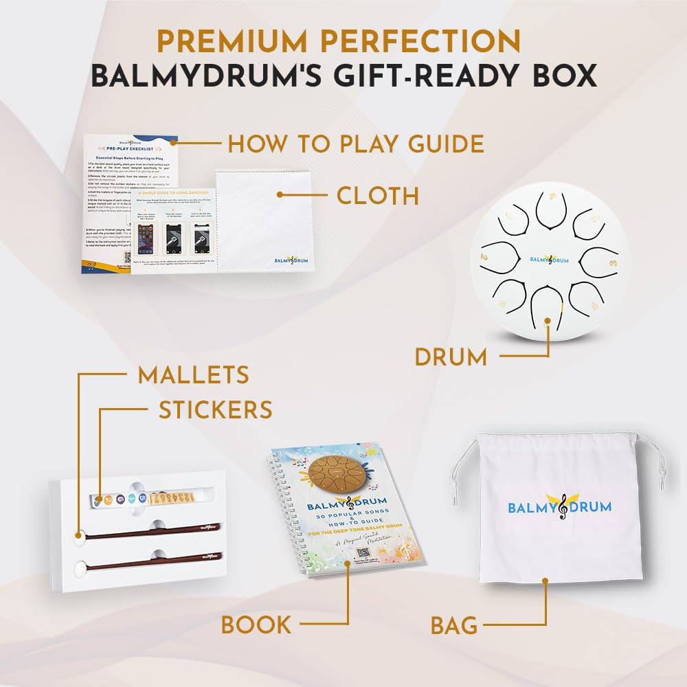 The Balmy Drum - 15 Note 14 Inch Steel Tongue Drum, Steel Drum Instrument, Drums For Children and Adults, Balmy Drum Set for Kids with Music Book, Handpan, Mallet and Carry Bag (Blue), TCoU Recommendations from Amazon Products