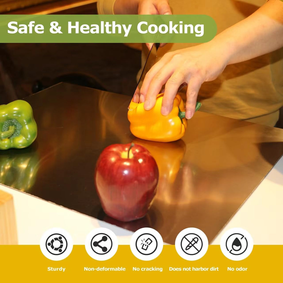 Cutting Board for Kitchen, Food Grade Stainless Steel Cutting Board with Lip, Metal Chopping Board for Meat, Fruits, Vegetables, Bread, and Baking (60 x 40cm/23.6 x 15.7 in),TCoU Recommendations from Amazon Products