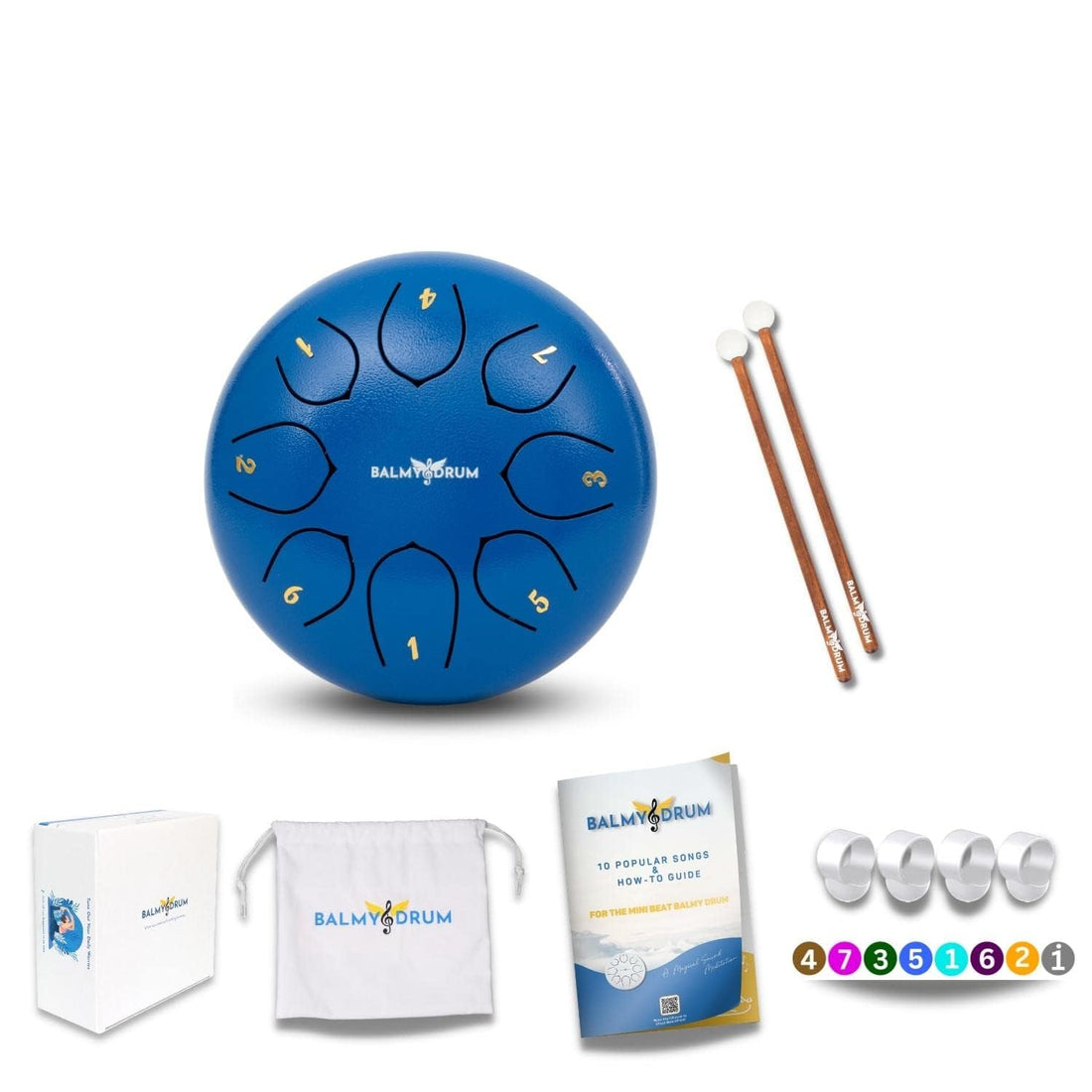 The Balmy Drum - 15 Note 14 Inch Steel Tongue Drum, Steel Drum Instrument, Drums For Children and Adults, Balmy Drum Set for Kids with Music Book, Handpan, Mallet and Carry Bag (Blue), TCoU Recommendations from Amazon Products