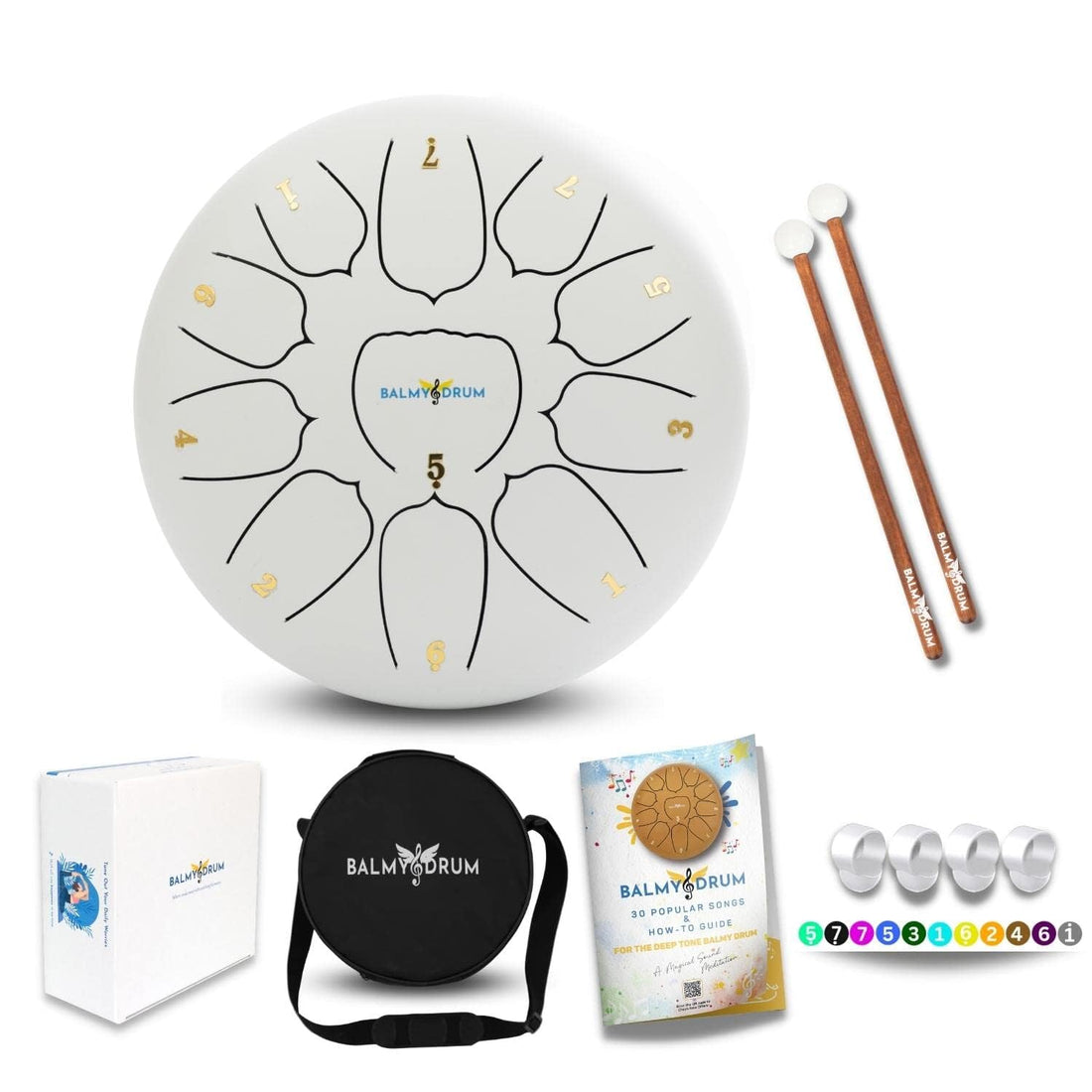 The Balmy Drum - 15 Note 14 Inch Steel Tongue Drum, Steel Drum Instrument, Drums For Children and Adults, Balmy Drum Set for Kids with Music Book, Handpan, Mallet and Carry Bag (Blue), TCoU Recommendations from Amazon Products