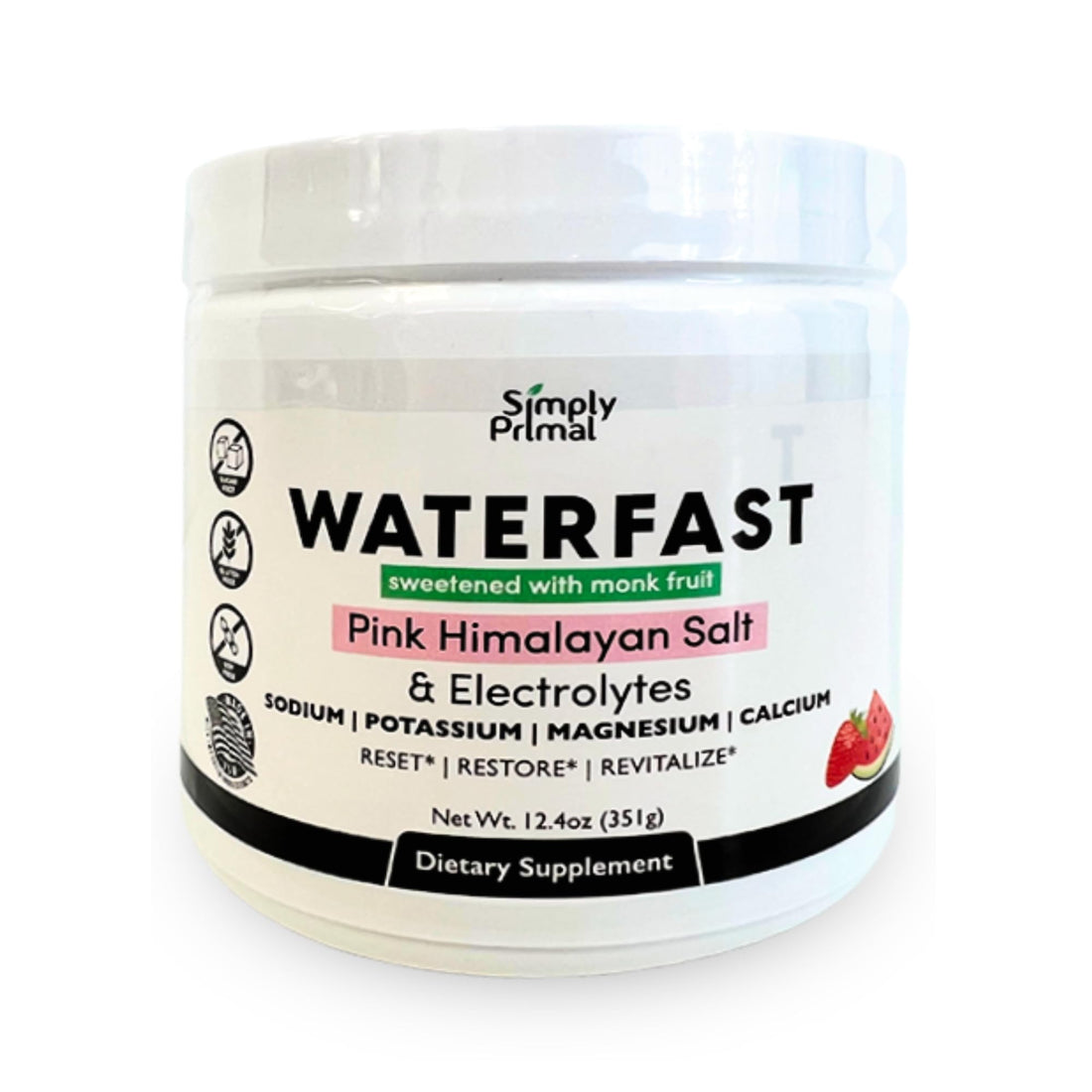 WATERFAST Keto Electrolyte Powder for Fasting and Hydration - Lemon Lime Flavor | Pink Himalayan Salt (Sodium), Potassium, Magnesium, Calcium | Sugar Free, Gluten Free, Soy Free, TCoU Recommendations from Amazon Products