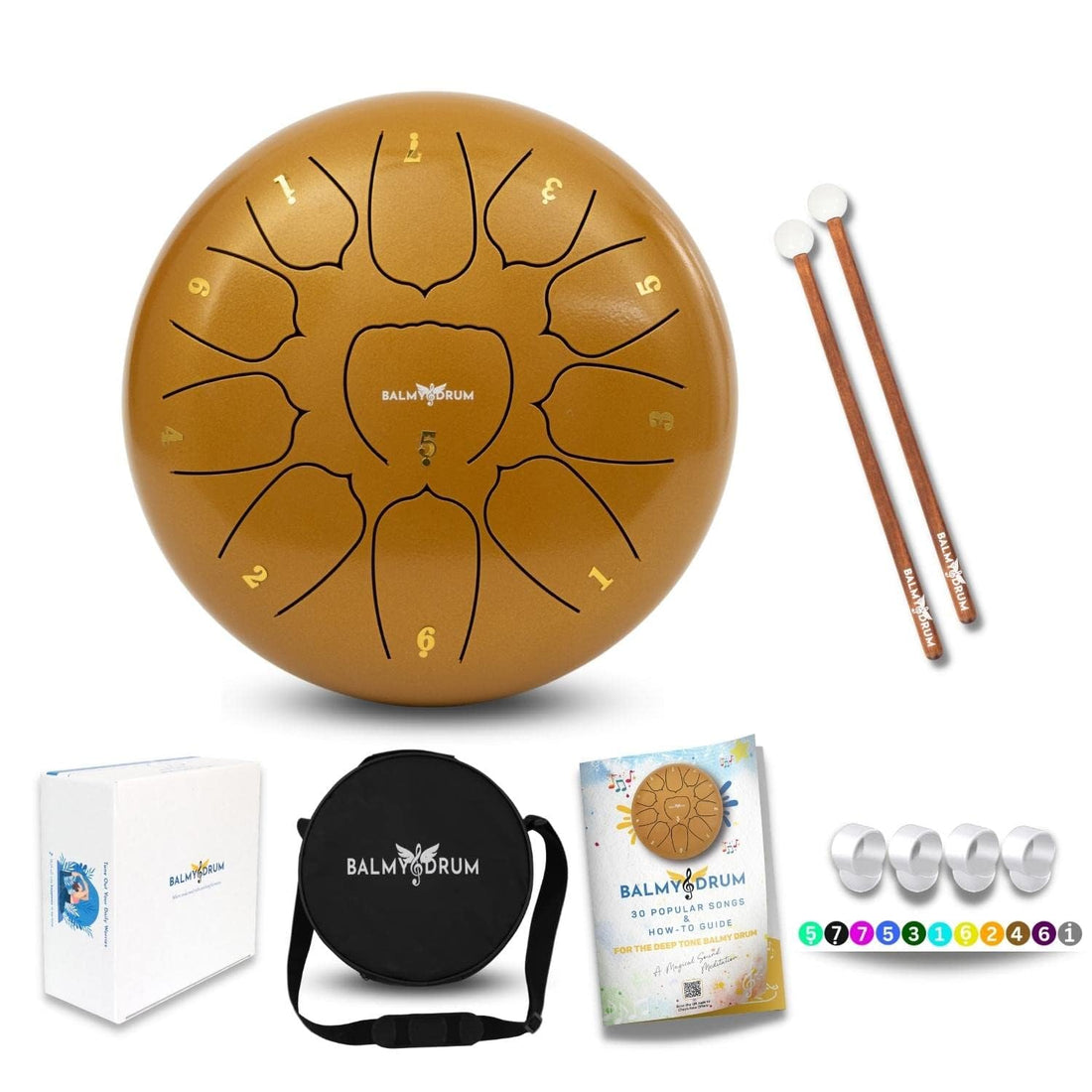 The Balmy Drum - 15 Note 14 Inch Steel Tongue Drum, Steel Drum Instrument, Drums For Children and Adults, Balmy Drum Set for Kids with Music Book, Handpan, Mallet and Carry Bag (Blue), TCoU Recommendations from Amazon Products