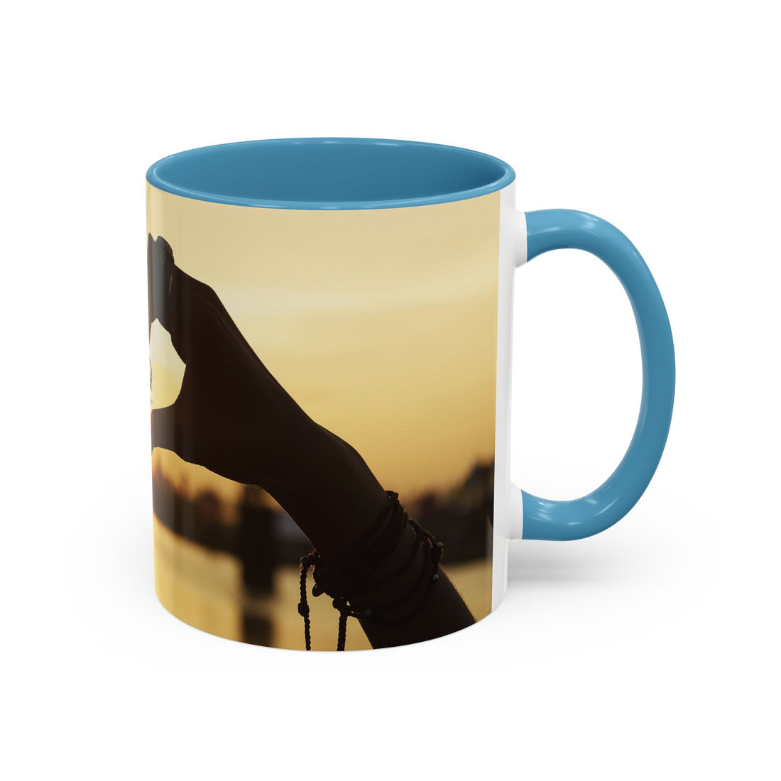 TCoU--Take Care of You -- Love Heart Sunset Accent Coffee Mug – Perfect to start your Morning choose from 11/15 oz. and many colors