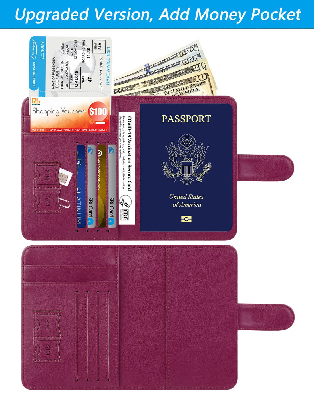 Passport Holder Cover Wallet RFID Blocking Leather Card Case Travel Accessories for Women Men (Pink)-TCoU Recommendations from Amazon Products