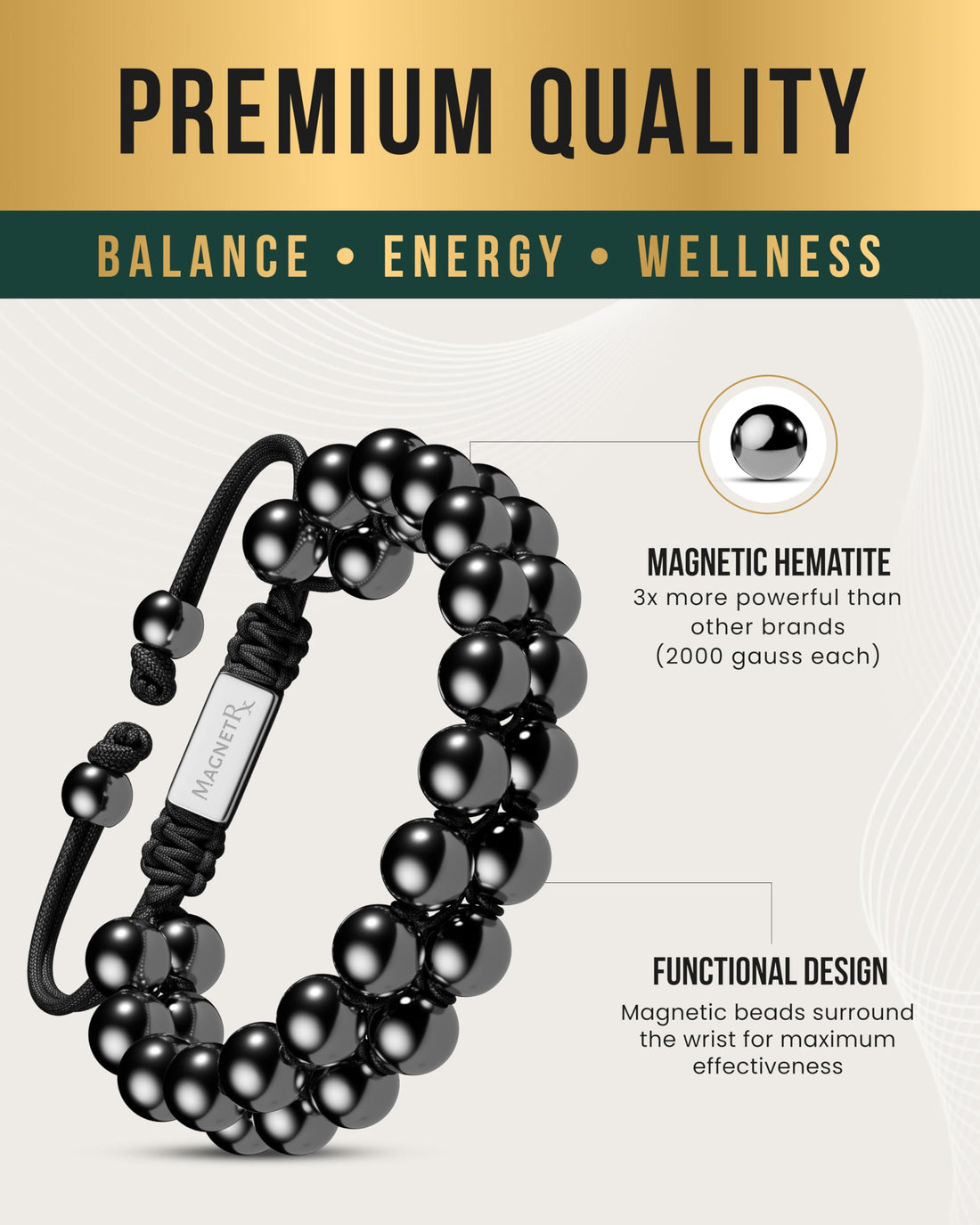 Copper Jewelry--MagnetRX® Magnetic Bracelets for Men & Women – MAX Strength Magnetic Hematite & Copper Bracelet with 8mm Solid Copper Beads (Double Copper), TCoU Recommendations from Amazon Products