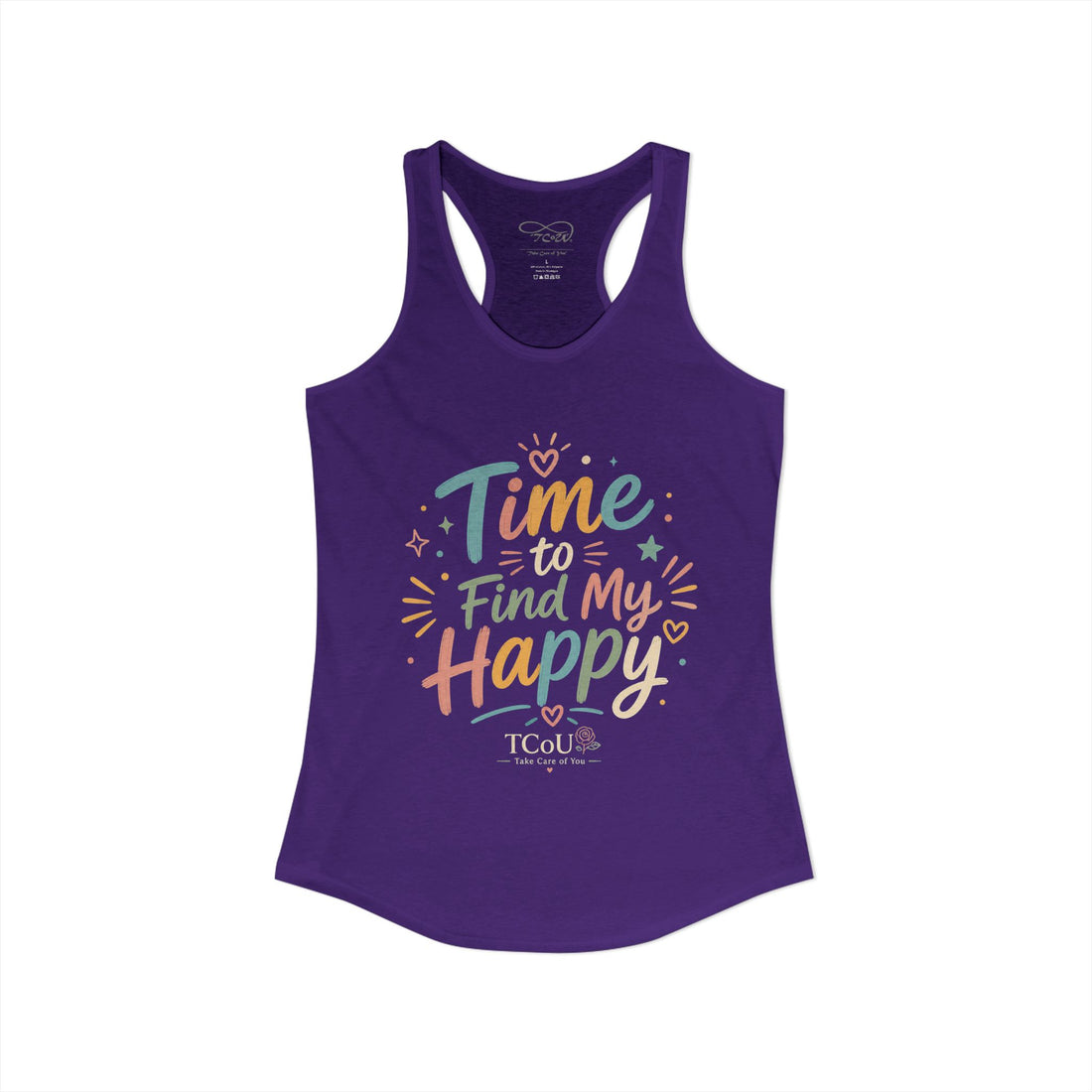 "I'm on Time-Out, Time to Find My Happy", Women's Racerback Tank Top