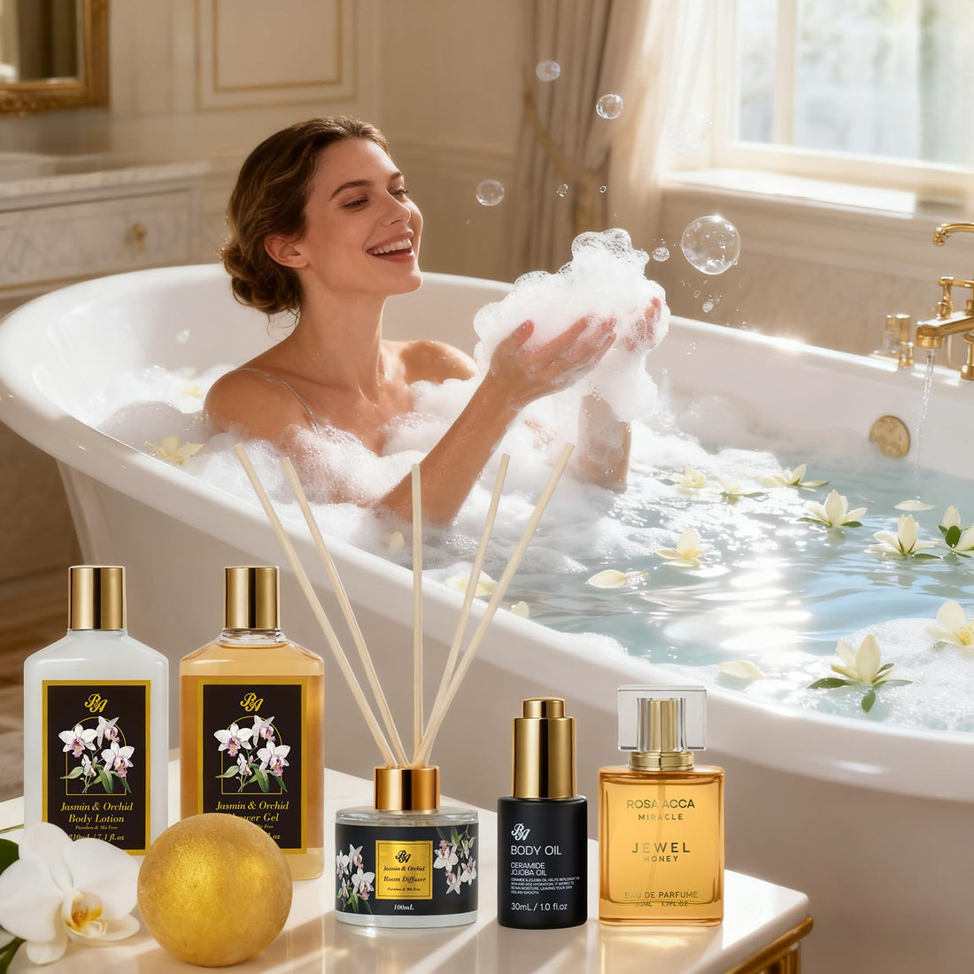 Gift Basket --35 Pcs Mothers Day - Gifts for Mom, Honey & Almond Bath & Body Gift Basket for Women, Face Skin Care Kit, Home Spa Basket Gift Set, Self-Care Gift Kit, Necklace, Birthday, Anniversary, Wife, TCoU Recommendations from Amazon Products