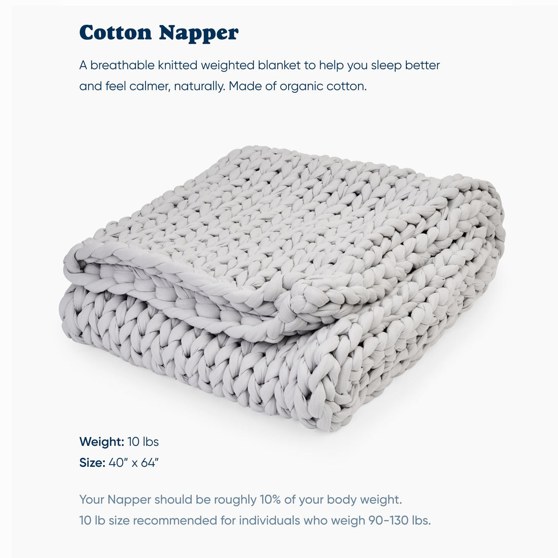 Weighted Blankets--Bearaby Cotton Hand-Knit Weighted Blankets for Adults - Chunky Knit Blanket - Sustainable, Breathable, Organic, Cooling Weighted Blanket - Machine Washable (Midnight Blue, 15 lbs, 40"x72"), TCoU Recommendations from Amazon Products