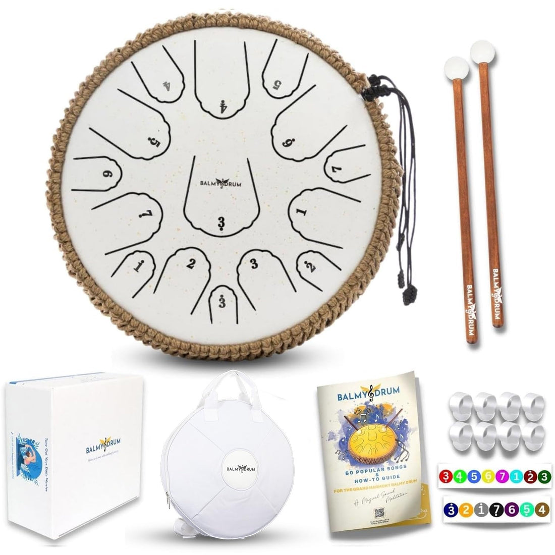 The Balmy Drum - 15 Note 14 Inch Steel Tongue Drum, Steel Drum Instrument, Drums For Children and Adults, Balmy Drum Set for Kids with Music Book, Handpan, Mallet and Carry Bag (Blue), TCoU Recommendations from Amazon Products