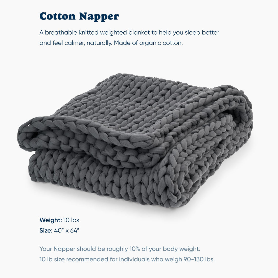 Weighted Blankets--Bearaby Cotton Hand-Knit Weighted Blankets for Adults - Chunky Knit Blanket - Sustainable, Breathable, Organic, Cooling Weighted Blanket - Machine Washable (Midnight Blue, 15 lbs, 40"x72"), TCoU Recommendations from Amazon Products
