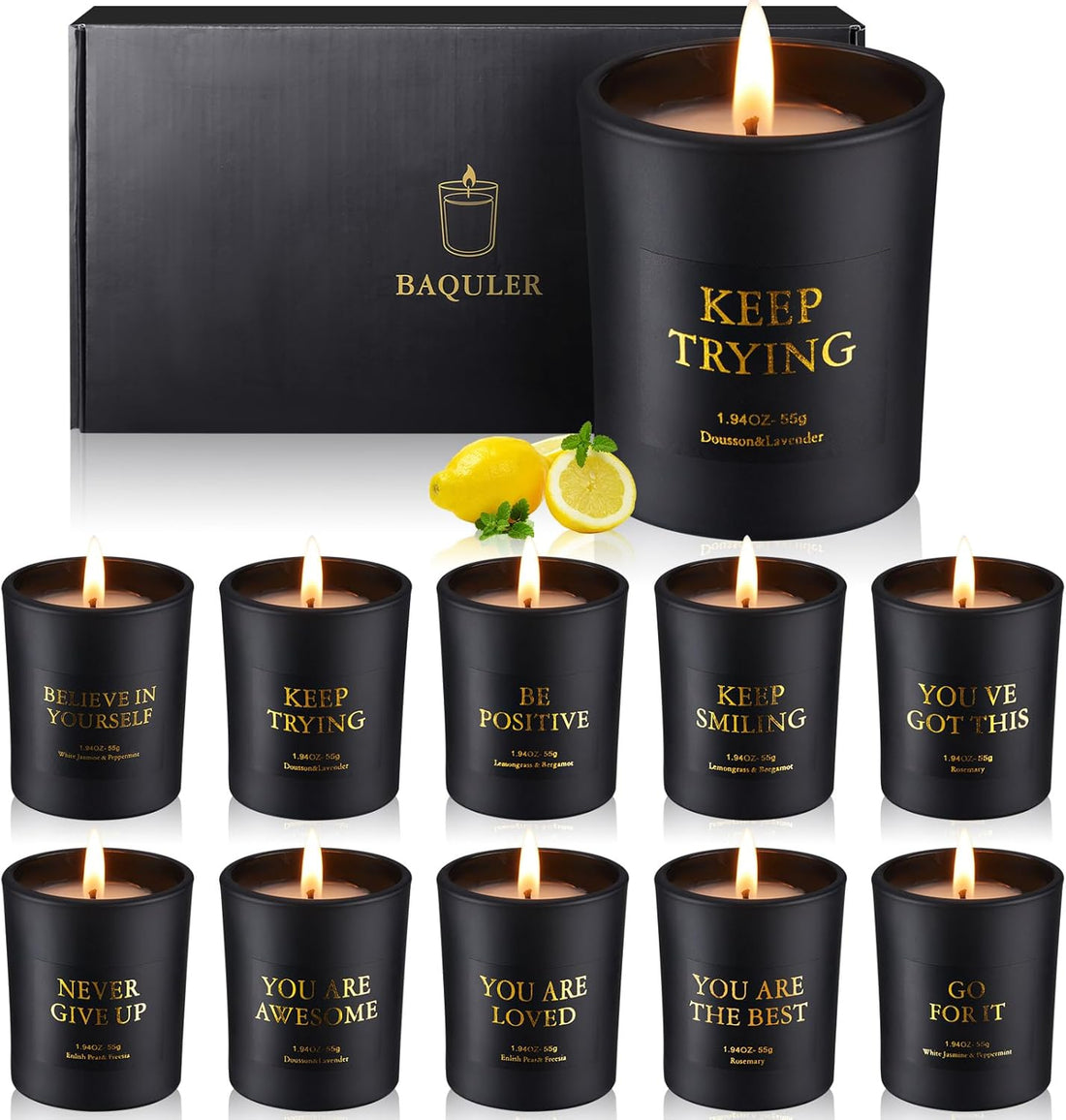 Candles--10 Pcs Motivational Aromatherapy Scented Candles Soy Wax Candles with Essential Oils Inspirational 4.4oz Scented Candle Return Gifts Bulk for Women Mother Teacher Employee Birthday Mother's Day, TCoU Recommendations from Amazon Products