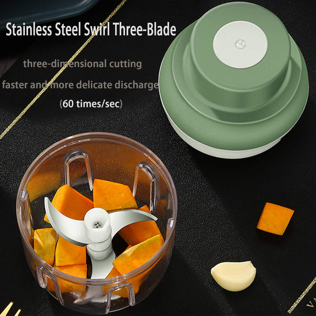 Electric Mini Food Chopper,250ML Portable Garlic Chopper with USB Charging Function, Mini Food Slicer for Onion Vegetables Chili Ginger Meat Nuts Fruits Salad (Green),TCoU Recommendations from Amazon Products