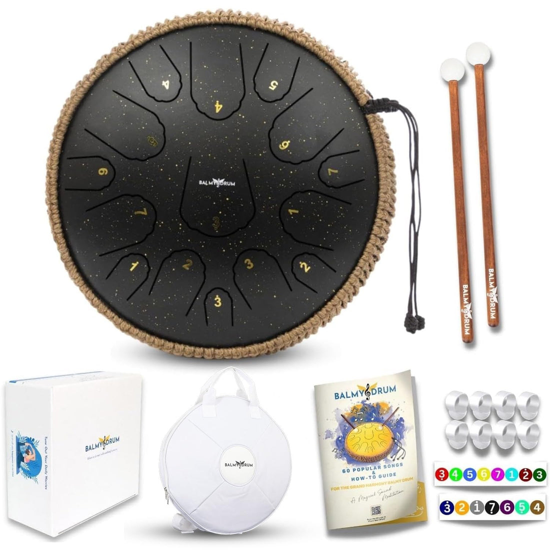 The Balmy Drum - 15 Note 14 Inch Steel Tongue Drum, Steel Drum Instrument, Drums For Children and Adults, Balmy Drum Set for Kids with Music Book, Handpan, Mallet and Carry Bag (Blue), TCoU Recommendations from Amazon Products