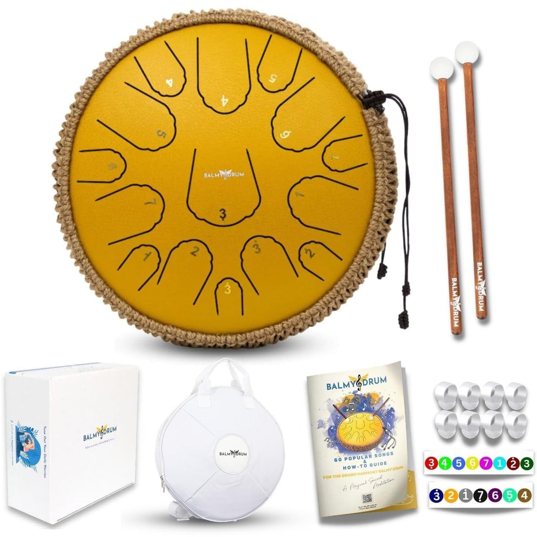 The Balmy Drum - 15 Note 14 Inch Steel Tongue Drum, Steel Drum Instrument, Drums For Children and Adults, Balmy Drum Set for Kids with Music Book, Handpan, Mallet and Carry Bag (Blue), TCoU Recommendations from Amazon Products