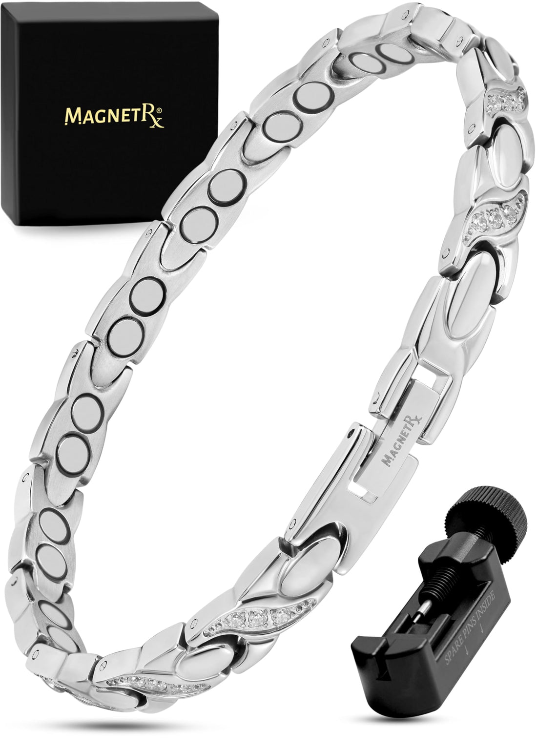 MagnetRX® Magnetic Bracelets for Women — Premium Four Leaf Clover Bracelet with Crystals and Ultra Strength Magnets — Adjustable Length with Included Sizing Tool (Gold), TCoU Recommendations from Amazon Products
