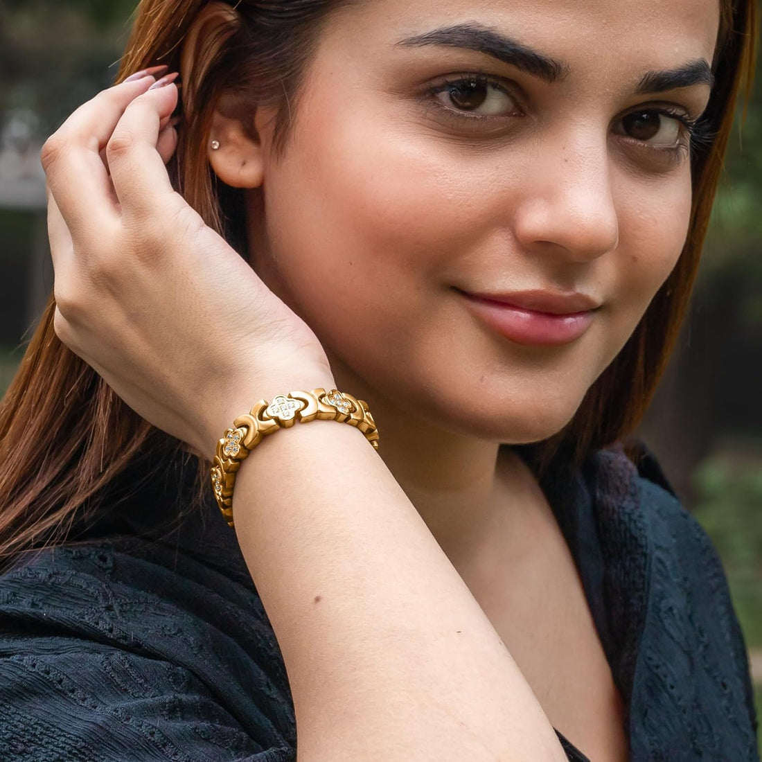 MagnetRX® Magnetic Bracelets for Women — Premium Four Leaf Clover Bracelet with Crystals and Ultra Strength Magnets — Adjustable Length with Included Sizing Tool (Gold), TCoU Recommendations from Amazon Products