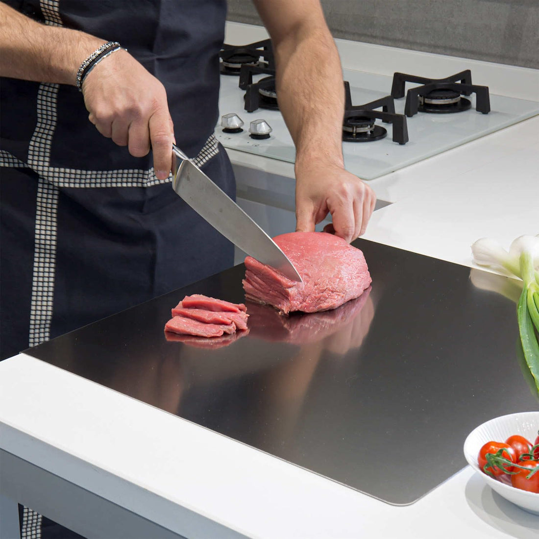 Cutting Board for Kitchen, Food Grade Stainless Steel Cutting Board with Lip, Metal Chopping Board for Meat, Fruits, Vegetables, Bread, and Baking (60 x 40cm/23.6 x 15.7 in),TCoU Recommendations from Amazon Products