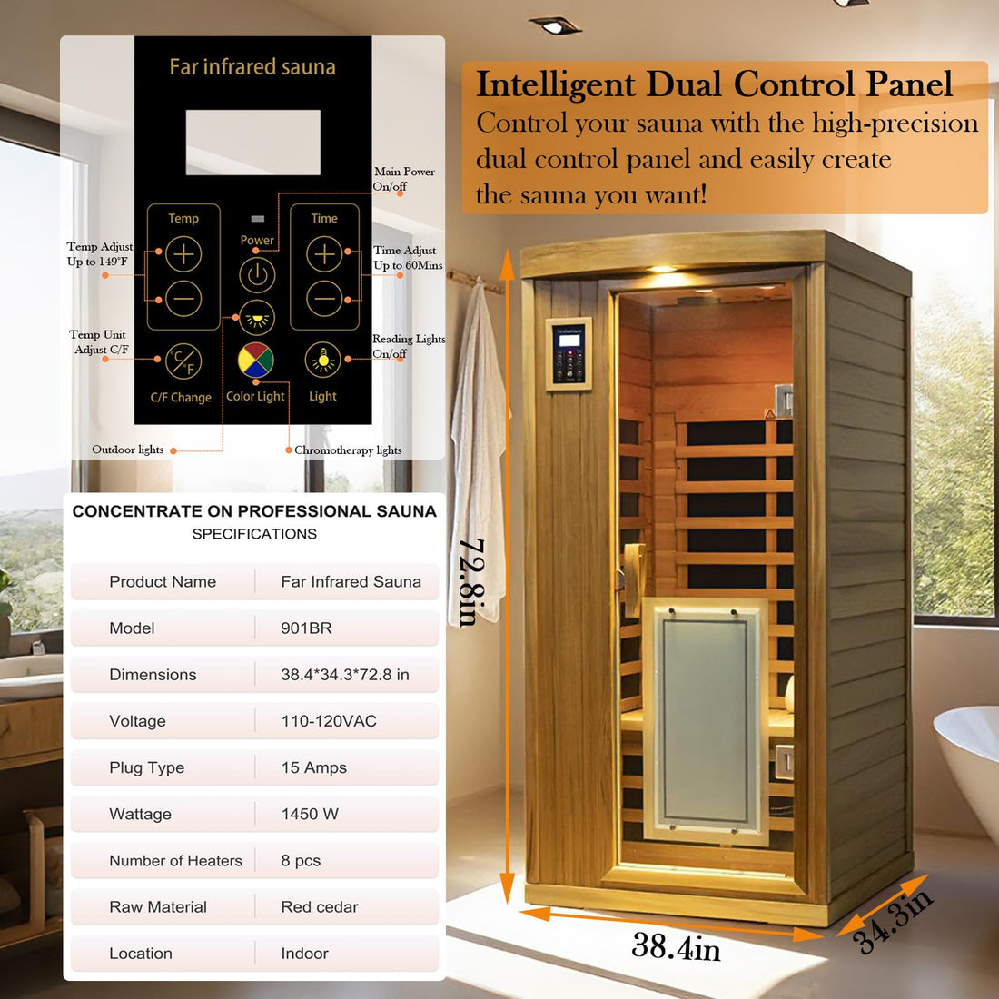 Home Sauna--Smart APP Control 2-3 Person Ultra Low EMF (0-5mG) Far Infrared Sauna for Home, 1520W Hemlock Wood Sauna Room with Bluetooth Speaker & Chromotherapy Lights, LCD Touch Panel, Constant Temperature Cover-TCoU Recommendations from Amazon Products