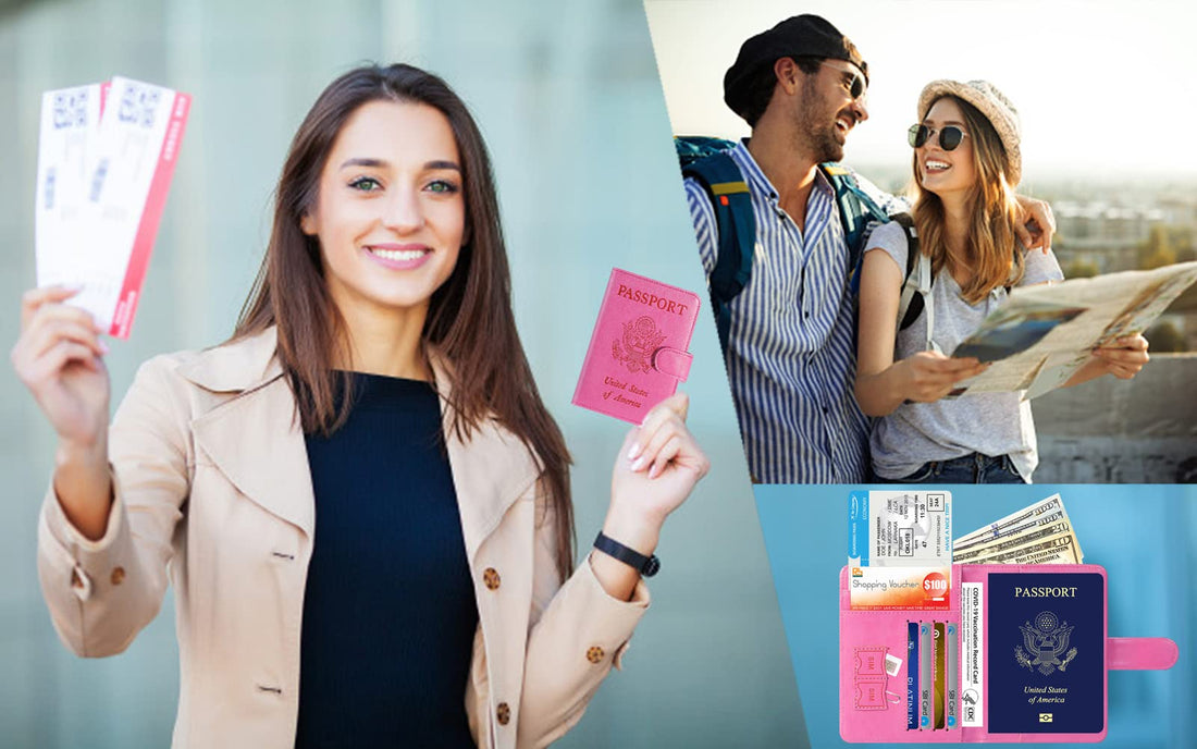 Passport Holder Cover Wallet RFID Blocking Leather Card Case Travel Accessories for Women Men (Pink)-TCoU Recommendations from Amazon Products