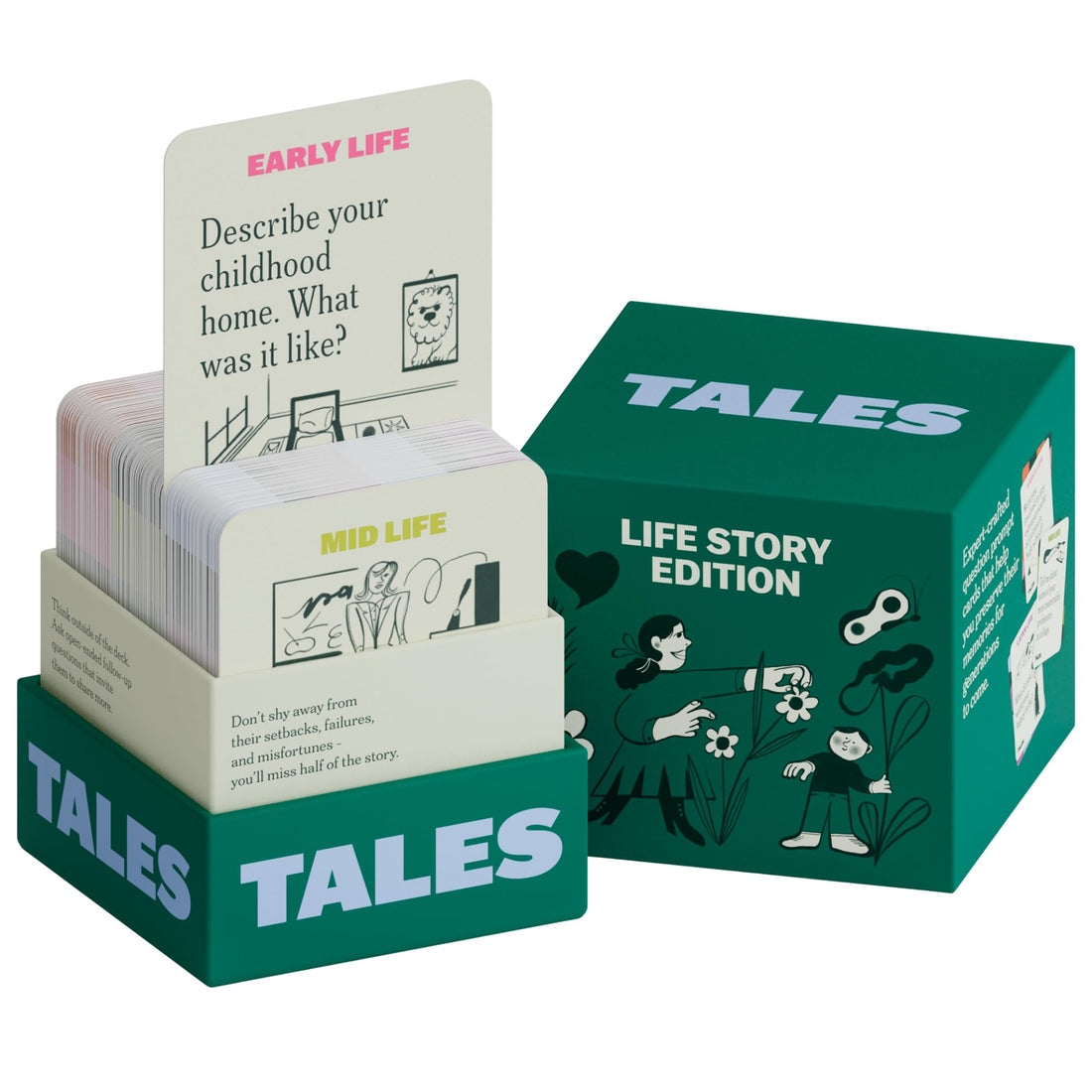 Party game--TALES 150 Life Story Interview Kit, Conversation Cards, for Grandparents, Parents, Families, Adults, Game Night, Road Trips, Dinner Table, Getting to Know You (New Edition), TCoU Recommendations from Amazon Products