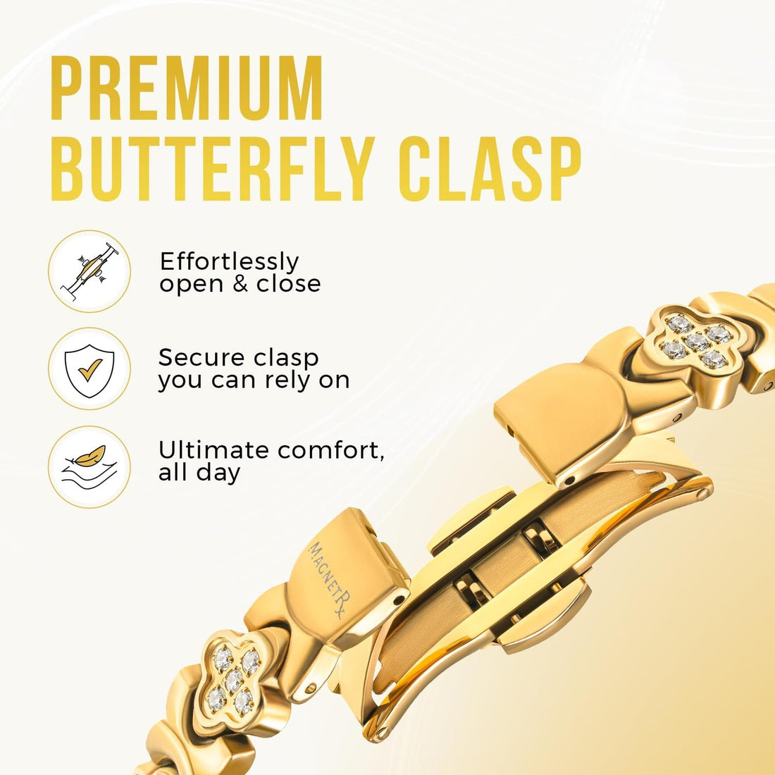 MagnetRX® Magnetic Bracelets for Women — Premium Four Leaf Clover Bracelet with Crystals and Ultra Strength Magnets — Adjustable Length with Included Sizing Tool (Gold), TCoU Recommendations from Amazon Products