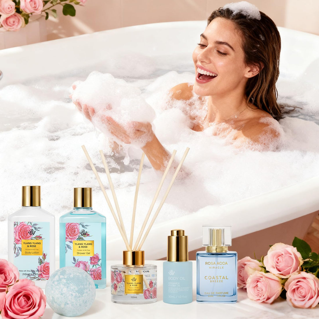Gift Basket --35 Pcs Mothers Day - Gifts for Mom, Honey & Almond Bath & Body Gift Basket for Women, Face Skin Care Kit, Home Spa Basket Gift Set, Self-Care Gift Kit, Necklace, Birthday, Anniversary, Wife, TCoU Recommendations from Amazon Products