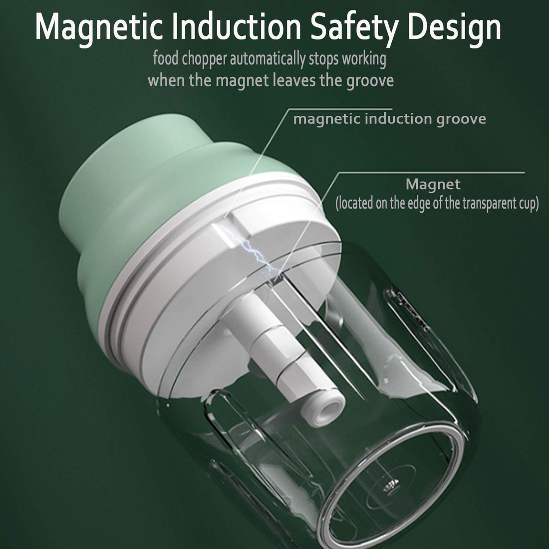 Electric Mini Food Chopper,250ML Portable Garlic Chopper with USB Charging Function, Mini Food Slicer for Onion Vegetables Chili Ginger Meat Nuts Fruits Salad (Green),TCoU Recommendations from Amazon Products