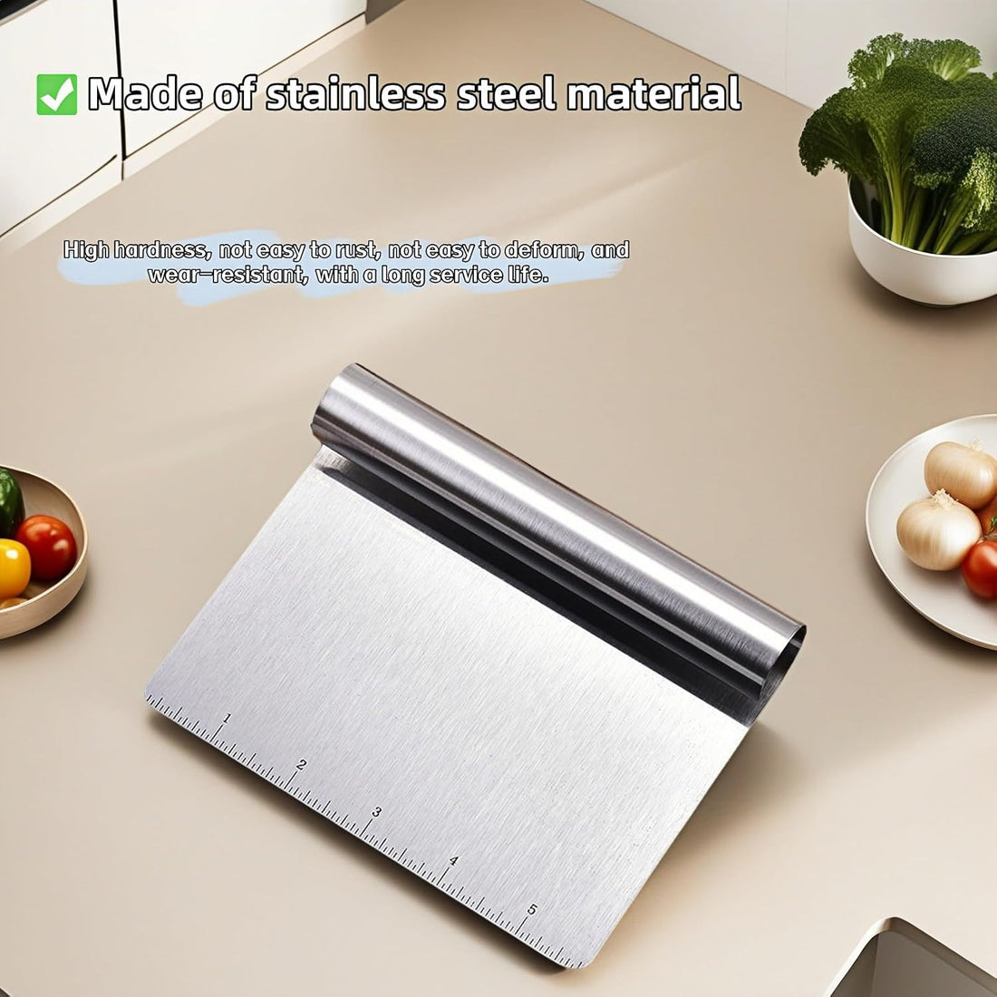 Dough Scraper and Bench Knife/scrapper--5.9" Professional Stainless Steel Dough Scraper and Bench Knife with Measurement Scale, Multi-Purpose Pastry Cutter for Baking, Pizza, Grill, Dough, Vegetables, TCoU Recommendations from Amazon Products